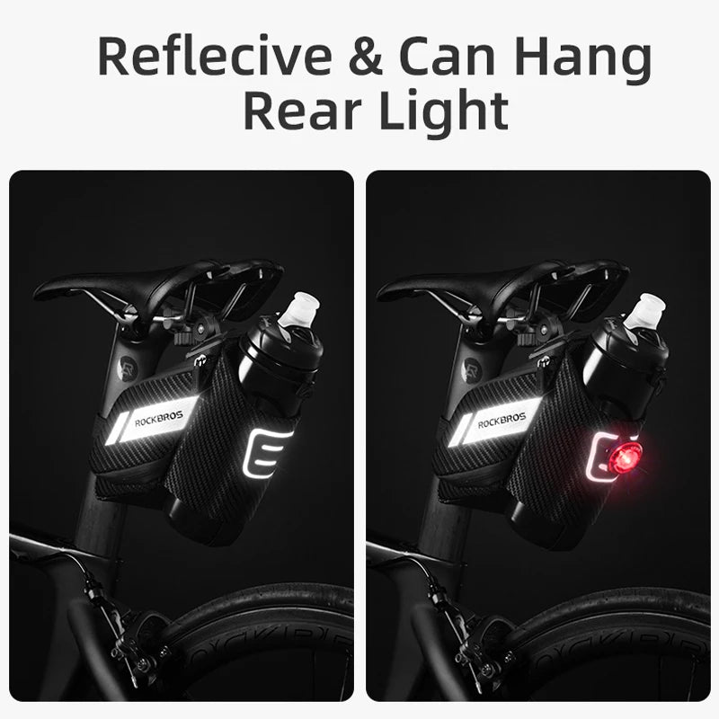 ROCKBROS 1.5L Bicycle Bag with Water Bottle Pocket – Water Repellent, Reflective MTB Road Bike Bag