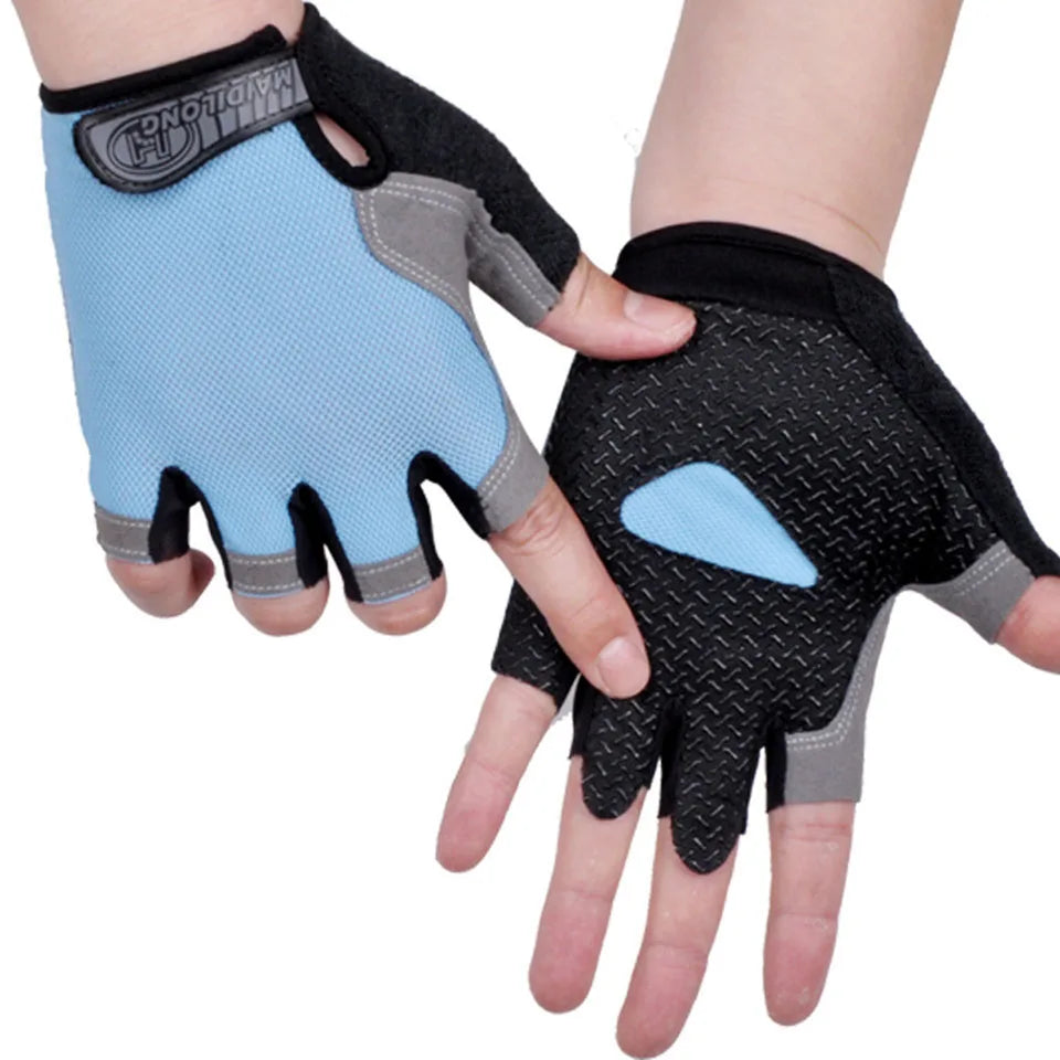Loogdeel Half-Finger Cycling Gloves – Breathable, Anti-Slip, and Shockproof Sports Gloves for Men & Women