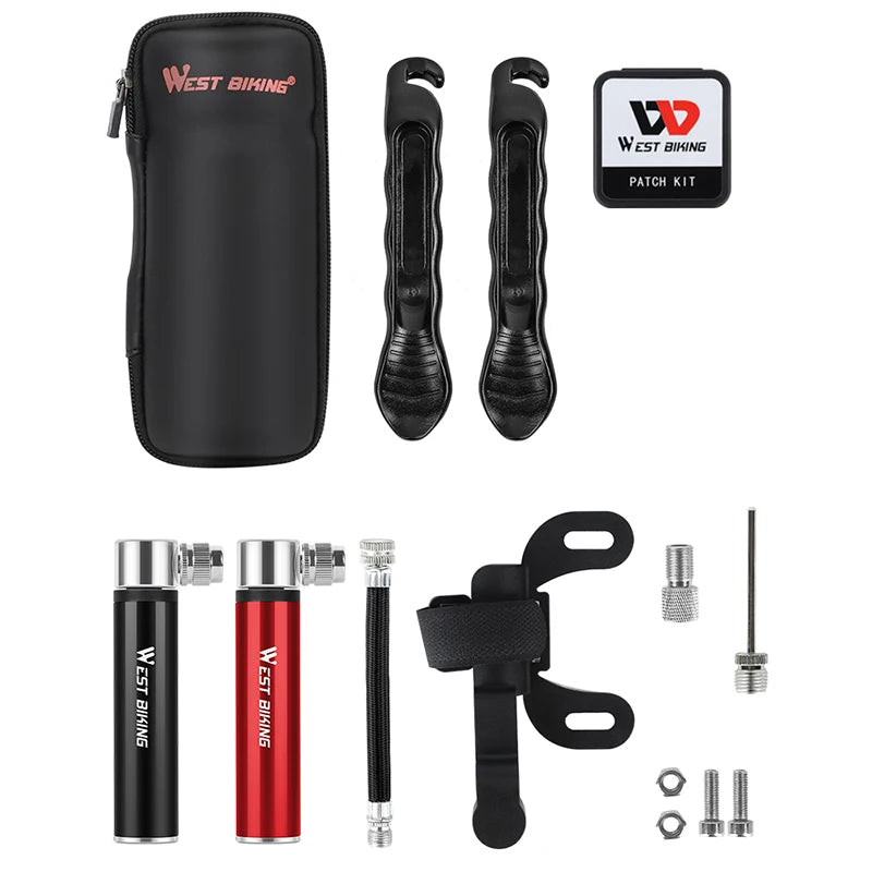 WEST BIKING Bicycle Repair Tool Kit – Portable Cycling Tool Set with Storage Bottle Bag & Pump