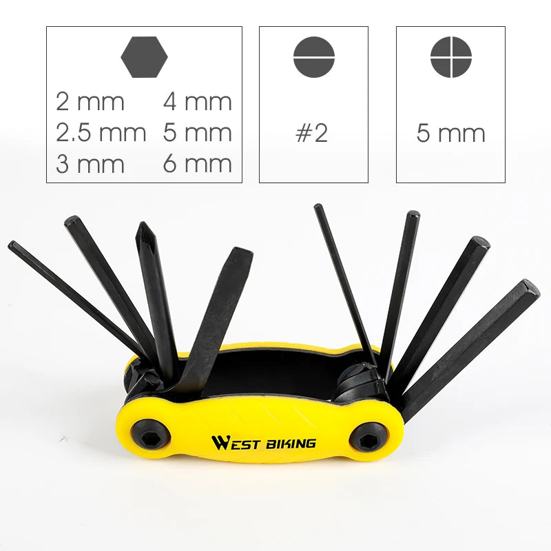 WEST BIKING Multi-Function Steel Bicycle Tools Kit – Compact, Durable & Essential for Bike Maintenance