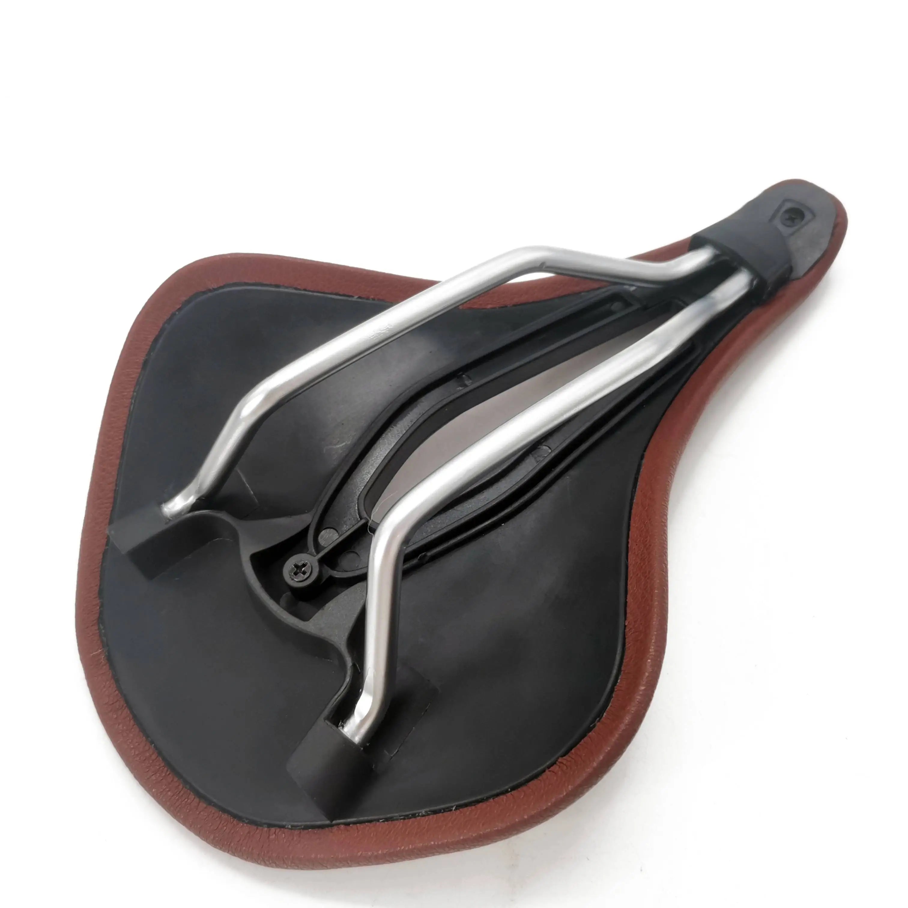Retro Brown Ultralight Bike Saddle – Classic Comfort for MTB & Road Cycling