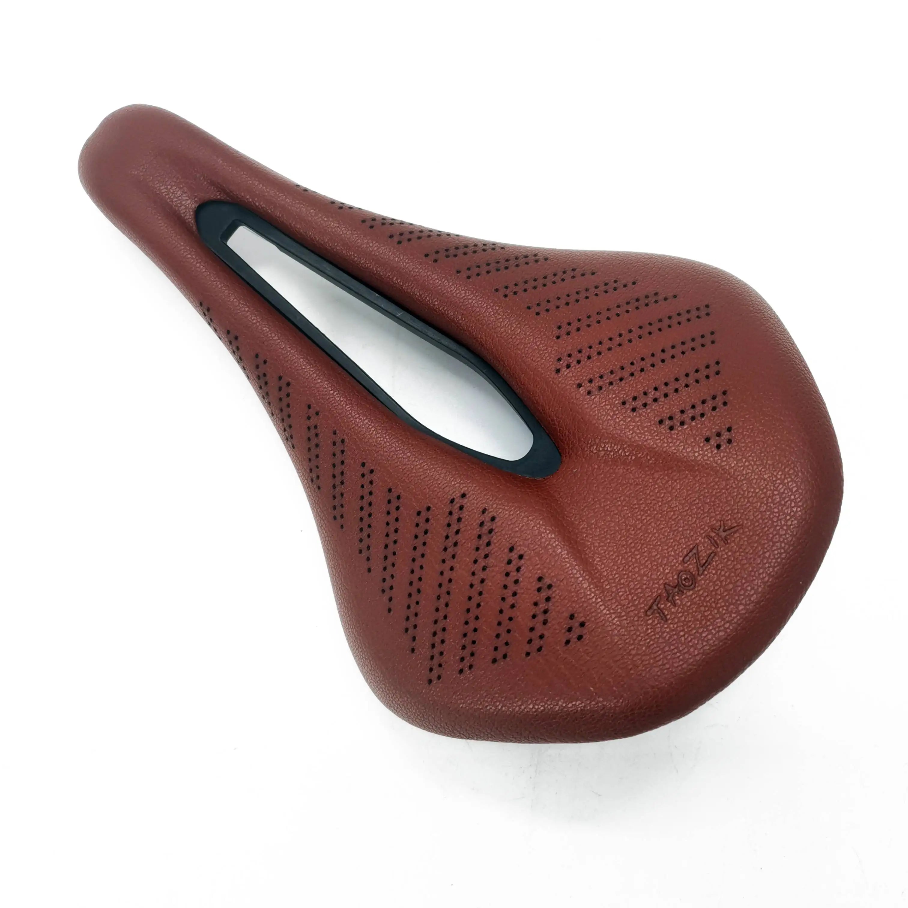 Retro Brown Ultralight Bike Saddle – Classic Comfort for MTB & Road Cycling