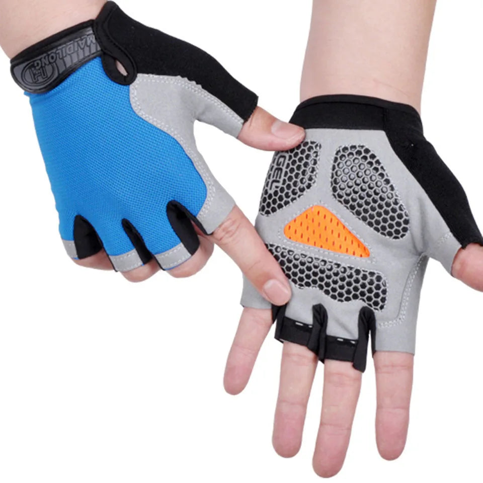 Loogdeel Half-Finger Cycling Gloves – Breathable, Anti-Slip, and Shockproof Sports Gloves for Men & Women