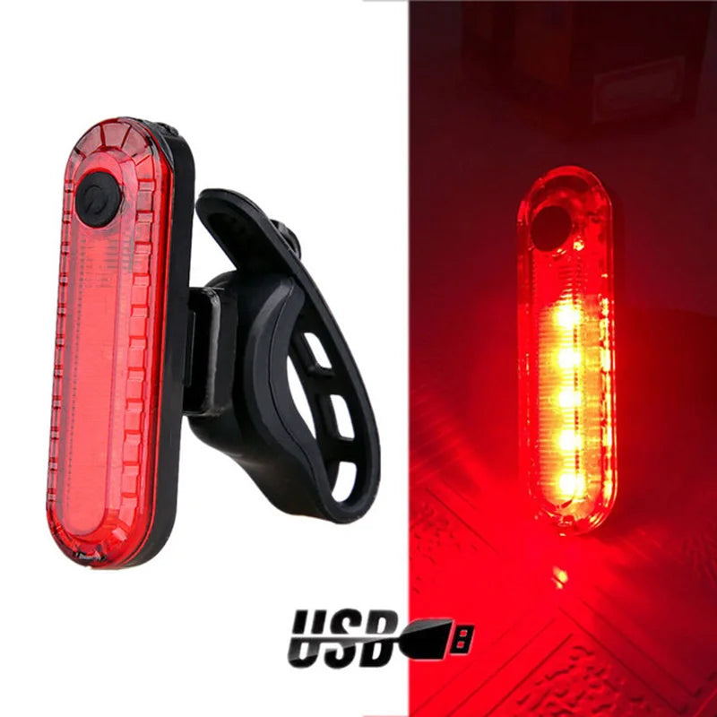 Ultra Bright USB Rechargeable Bike Tail Light – 5-Mode LED Rear Light for Cycling Safety