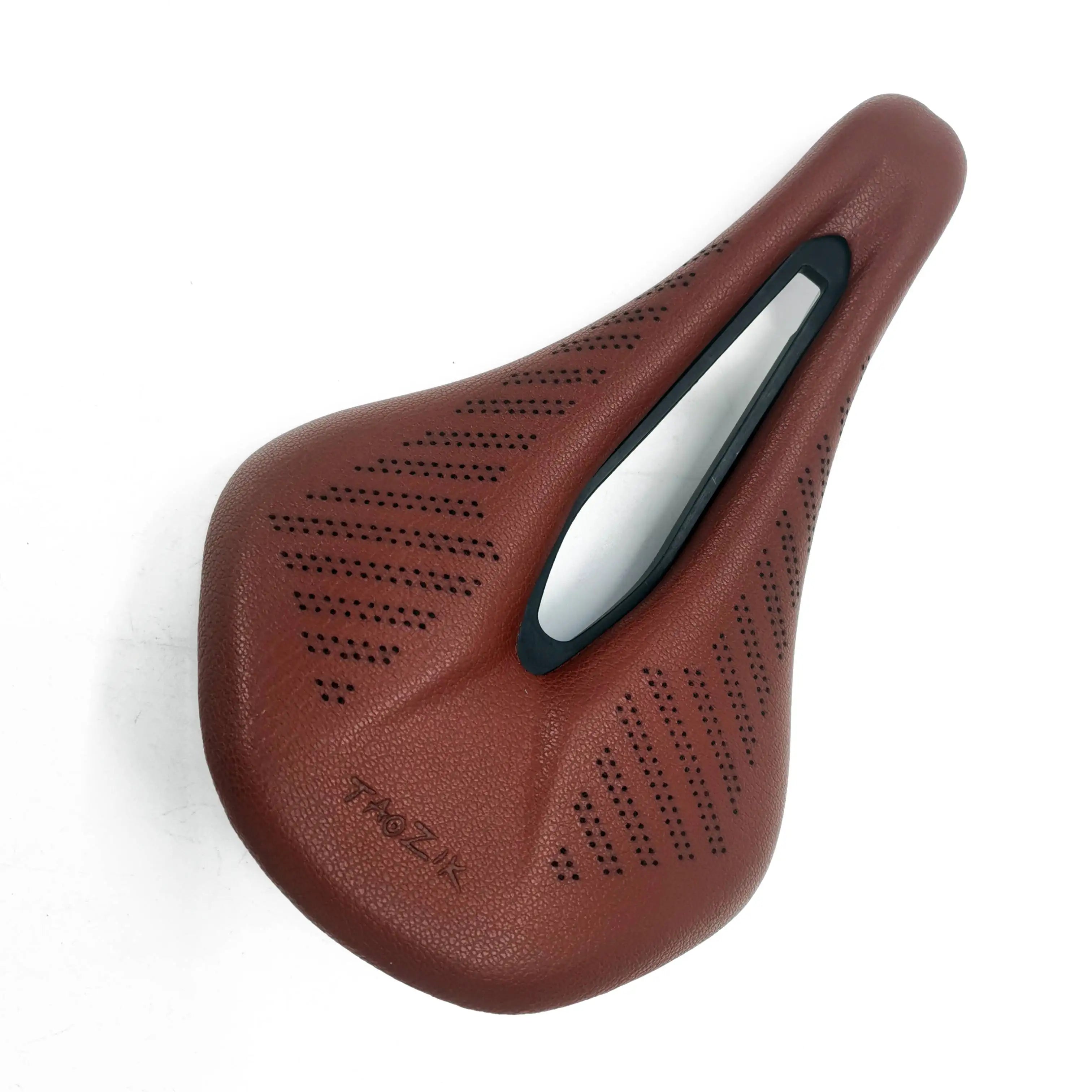 Retro Brown Ultralight Bike Saddle – Classic Comfort for MTB & Road Cycling