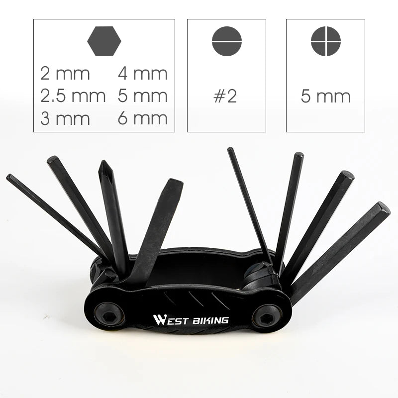 WEST BIKING Multi-Function Steel Bicycle Tools Kit – Compact, Durable & Essential for Bike Maintenance