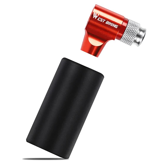WEST BIKING Portable Bike Pump – CO2 Air Inflator with Insulated Cover for Presta & Schrader Valves