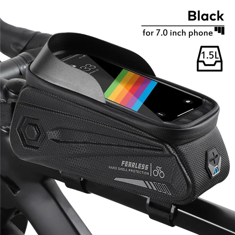 WEST BIKING Waterproof Bicycle Phone Bag – Sensitive Touchscreen Front Frame Bag for MTB & Road Bikes