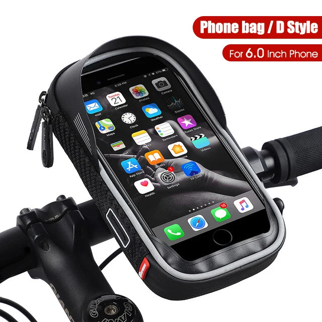 WEST BIKING Waterproof Bicycle Phone Bag – Sensitive Touchscreen Front Frame Bag for MTB & Road Bikes