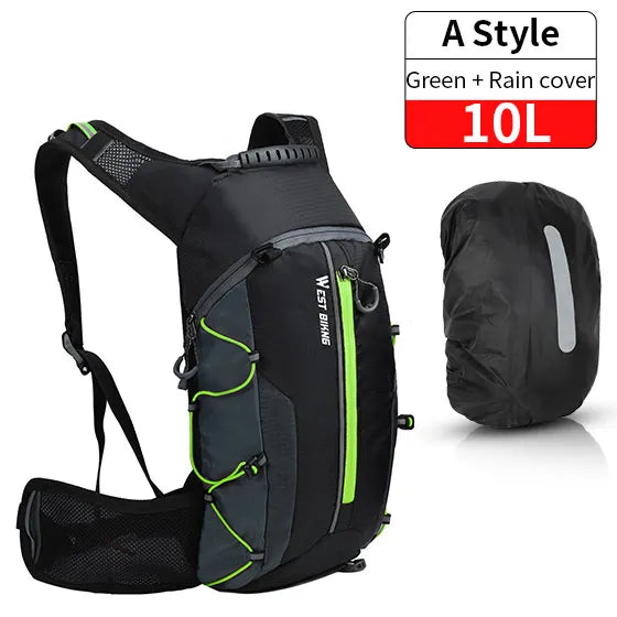WEST BIKING 10L Ultralight Cycling Backpack – Water-Resistant, Foldable & Reflective Outdoor Sport Bag