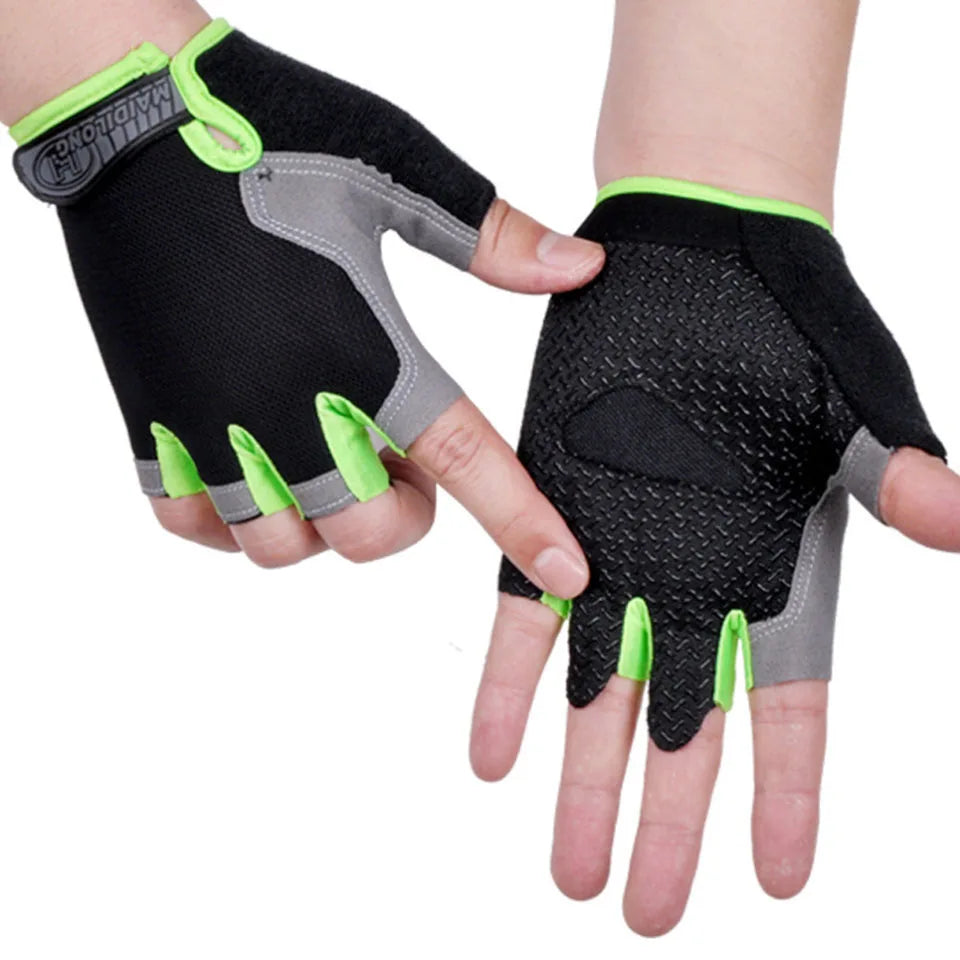 Loogdeel Half-Finger Cycling Gloves – Breathable, Anti-Slip, and Shockproof Sports Gloves for Men & Women