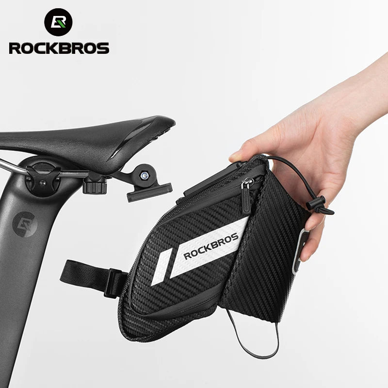 ROCKBROS 1.5L Bicycle Bag with Water Bottle Pocket – Water Repellent, Reflective MTB Road Bike Bag
