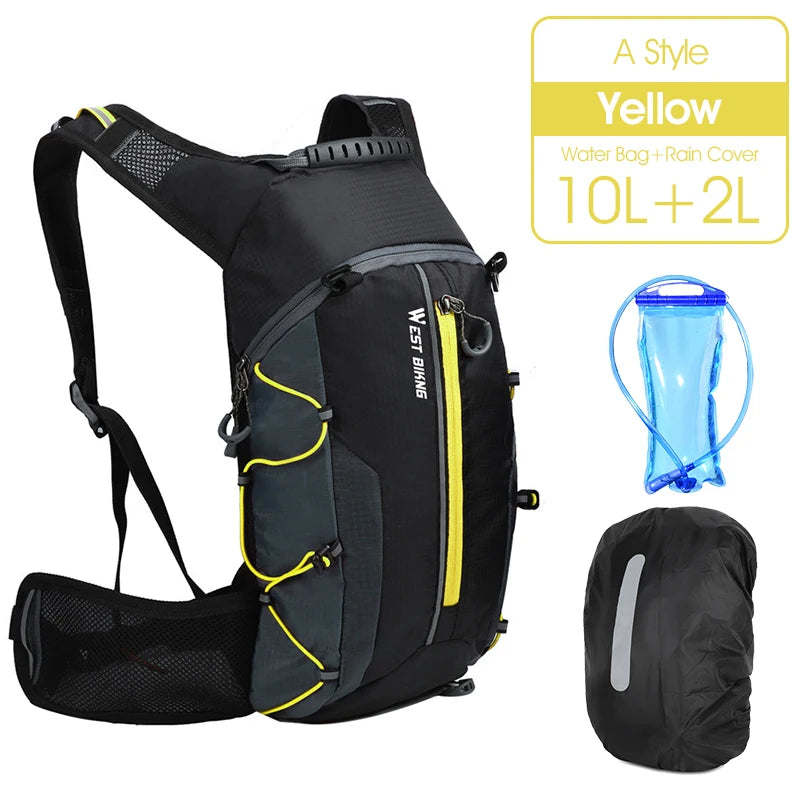 WEST BIKING 10L Ultralight Cycling Backpack – Water-Resistant, Foldable & Reflective Outdoor Sport Bag