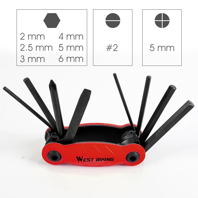 WEST BIKING Multi-Function Steel Bicycle Tools Kit – Compact, Durable & Essential for Bike Maintenance
