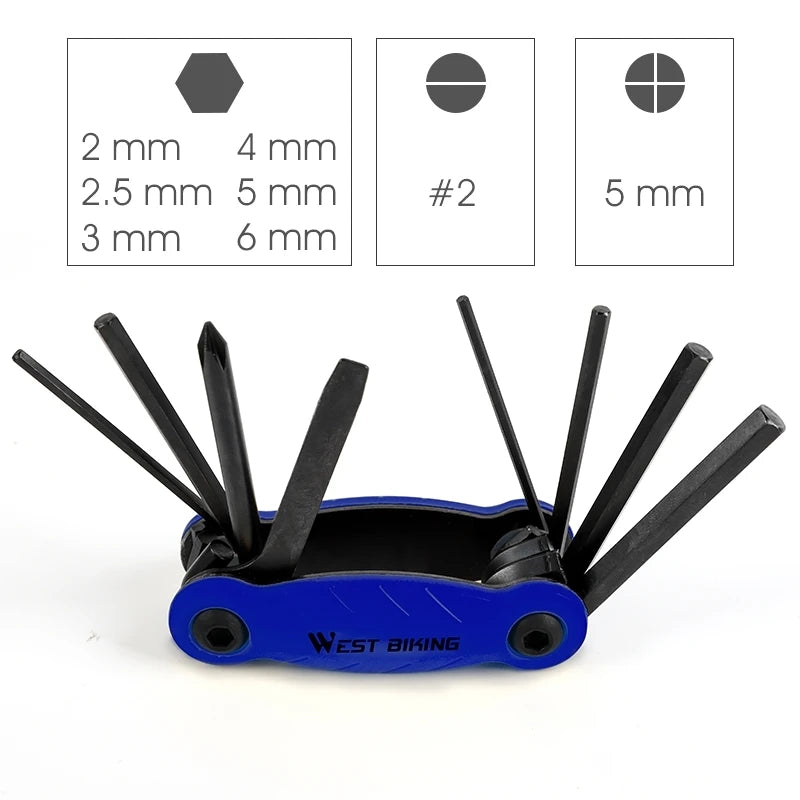 WEST BIKING Multi-Function Steel Bicycle Tools Kit – Compact, Durable & Essential for Bike Maintenance