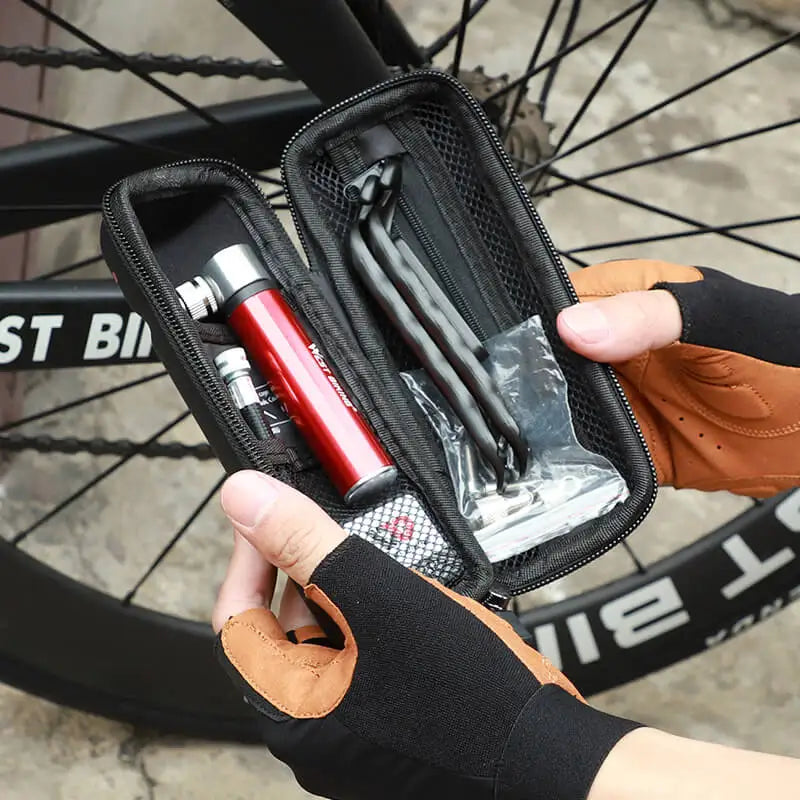 WEST BIKING Bicycle Repair Tool Kit – Portable Cycling Tool Set with Storage Bottle Bag & Pump