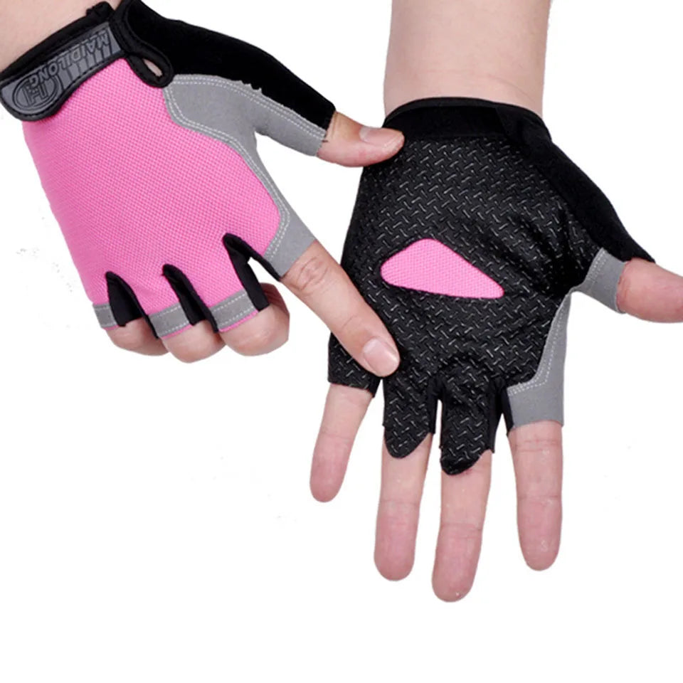 Loogdeel Half-Finger Cycling Gloves – Breathable, Anti-Slip, and Shockproof Sports Gloves for Men & Women