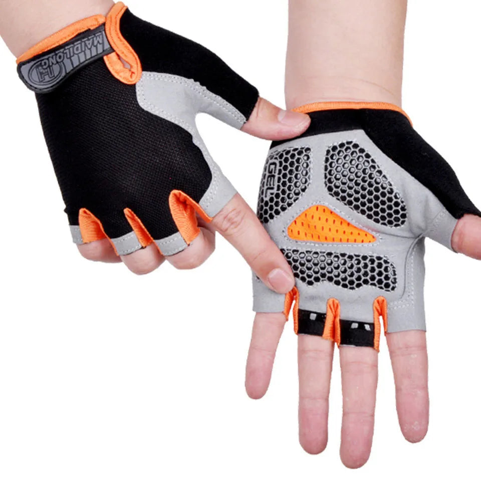 Loogdeel Half-Finger Cycling Gloves – Breathable, Anti-Slip, and Shockproof Sports Gloves for Men & Women