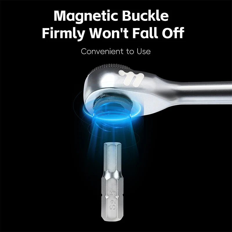 WEST BIKING 14-in-1 Portable Ratchet Wrench Kit – Multifunctional, Compact & Durable for MTB & Road Bike Repairs