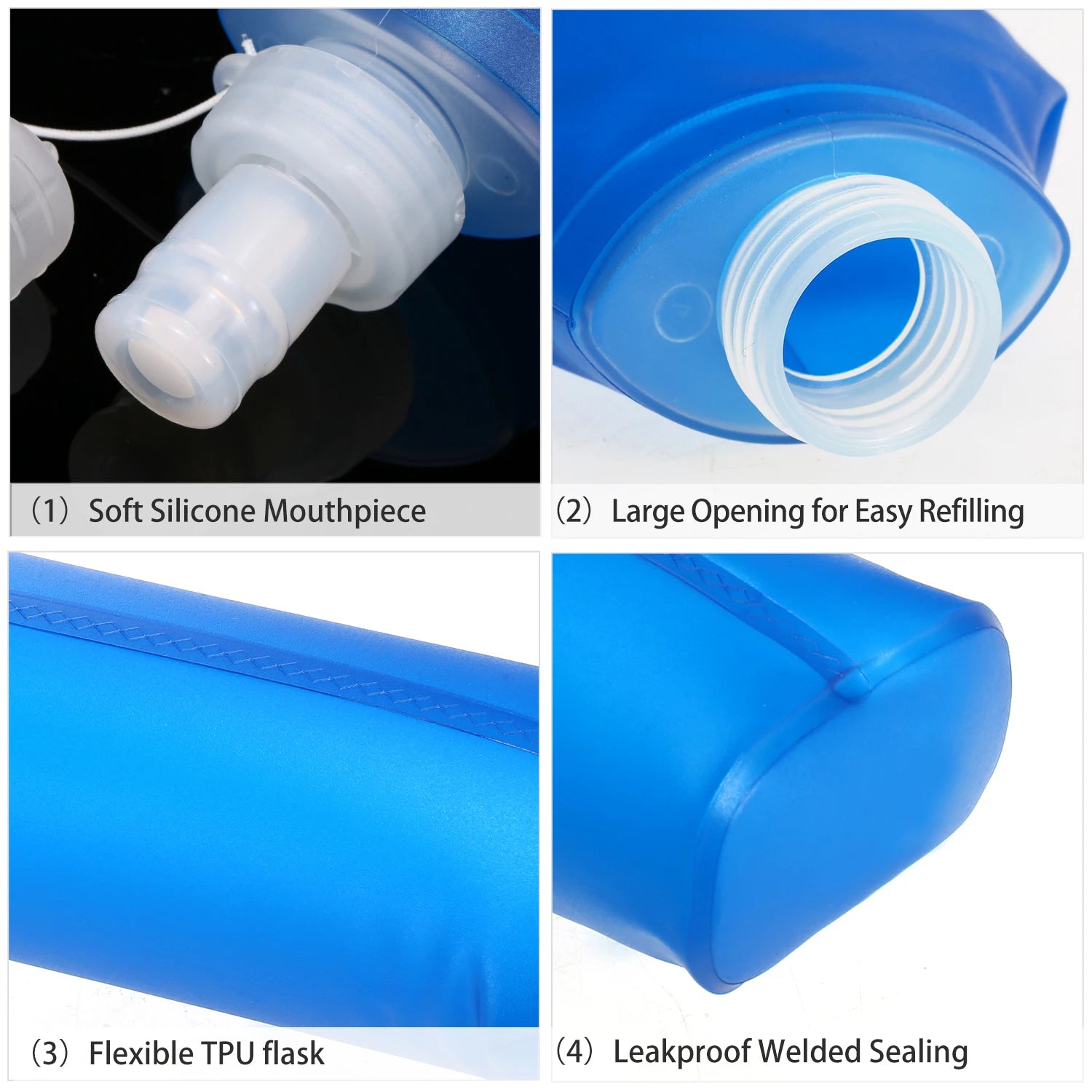 Lixada Soft Flask Water Bottle – Foldable, Leakproof, & BPA-Free