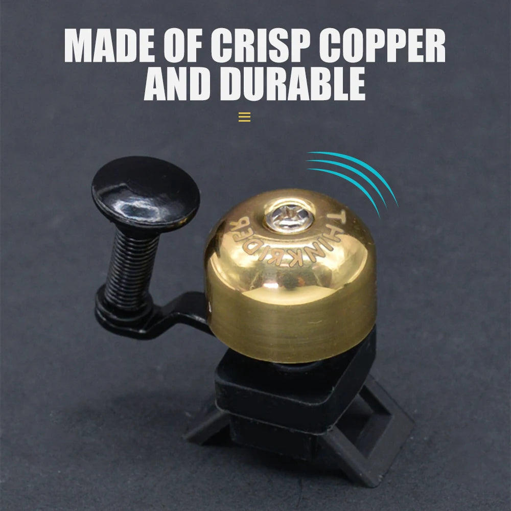 ThinkRider Retro Classical Bicycle Bell Crisp Loud Copper Handlebar Ring for MTB and Road Bikes