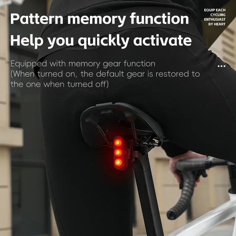 WEST BIKING Rechargeable Bicycle Rear Light – IP66 Waterproof, Auto Start/Stop & Brake Sensing