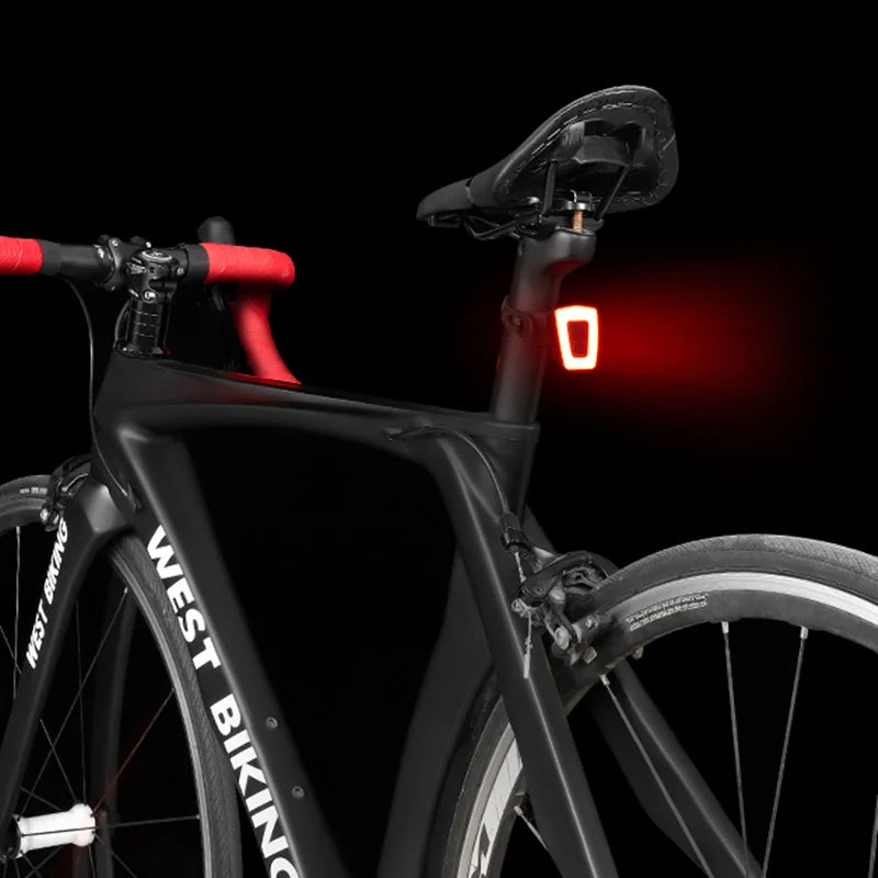 WEST BIKING USB Rechargeable Saddle Taillight – 9 Light Modes for Enhanced Night Cycling Safety