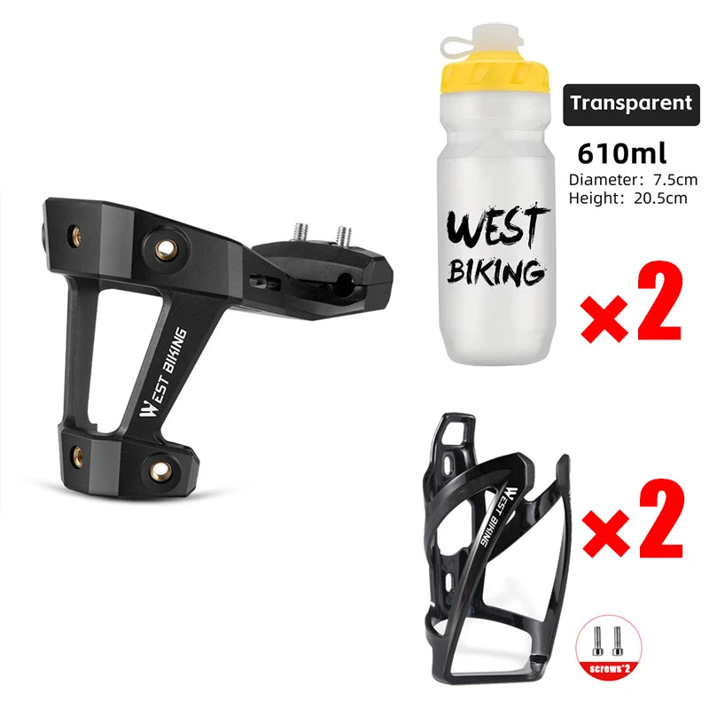WEST BIKING Bicycle Bottle Cage Extension – Lightweight, Durable & Versatile for Single or Double Bottles