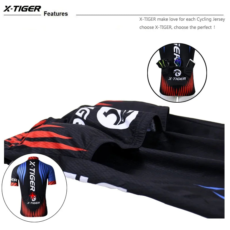 X-TIGER Men's Cycling Jersey – Quick-Dry & Breathable MTB Bicycle Clothing