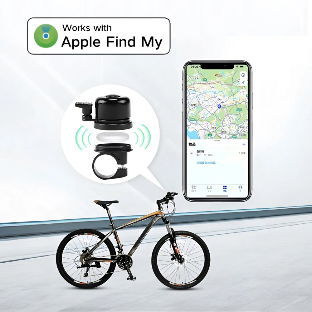 JOOLMS Smart Anti-Theft Bicycle Bell Hidden GPS Tracker with Apple Find My Integration