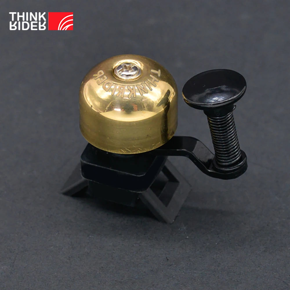 ThinkRider Retro Classical Bicycle Bell Crisp Loud Copper Handlebar Ring for MTB and Road Bikes