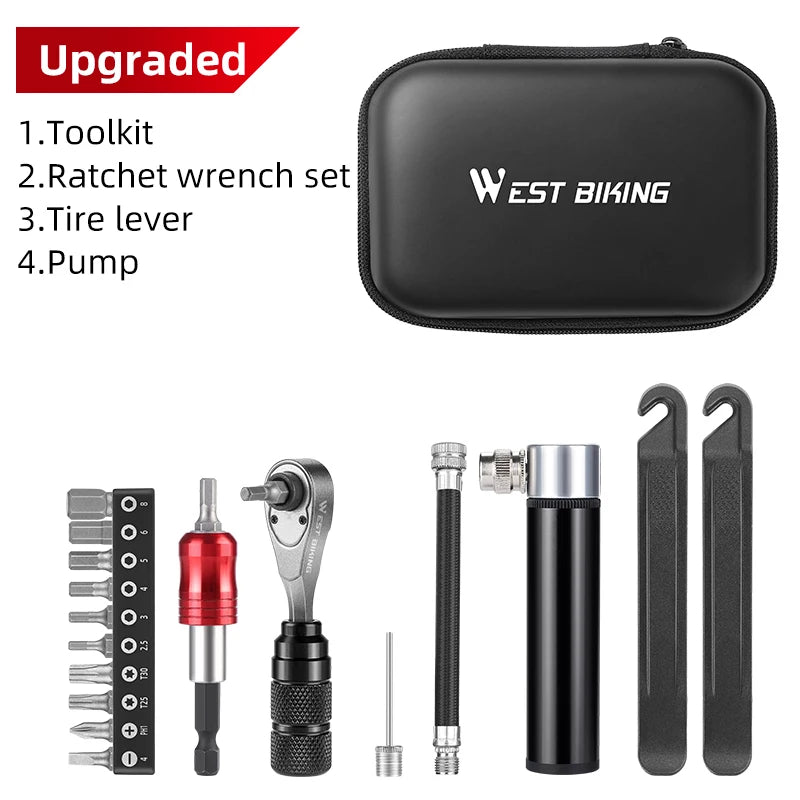 WEST BIKING Bicycle Portable Repair Tool Kit – Multifunctional Storage Capsule for MTB & Road Bikes