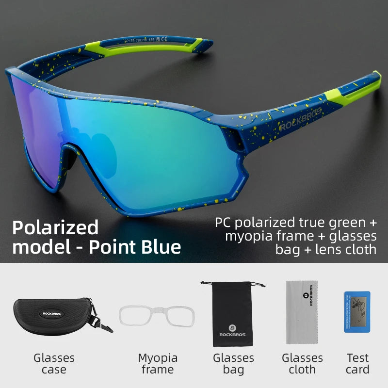 ROCKBROS Polarized UV400 Sunglasses - Sports Glasses for Cycling, Hiking, Golf, Outdoor Activities