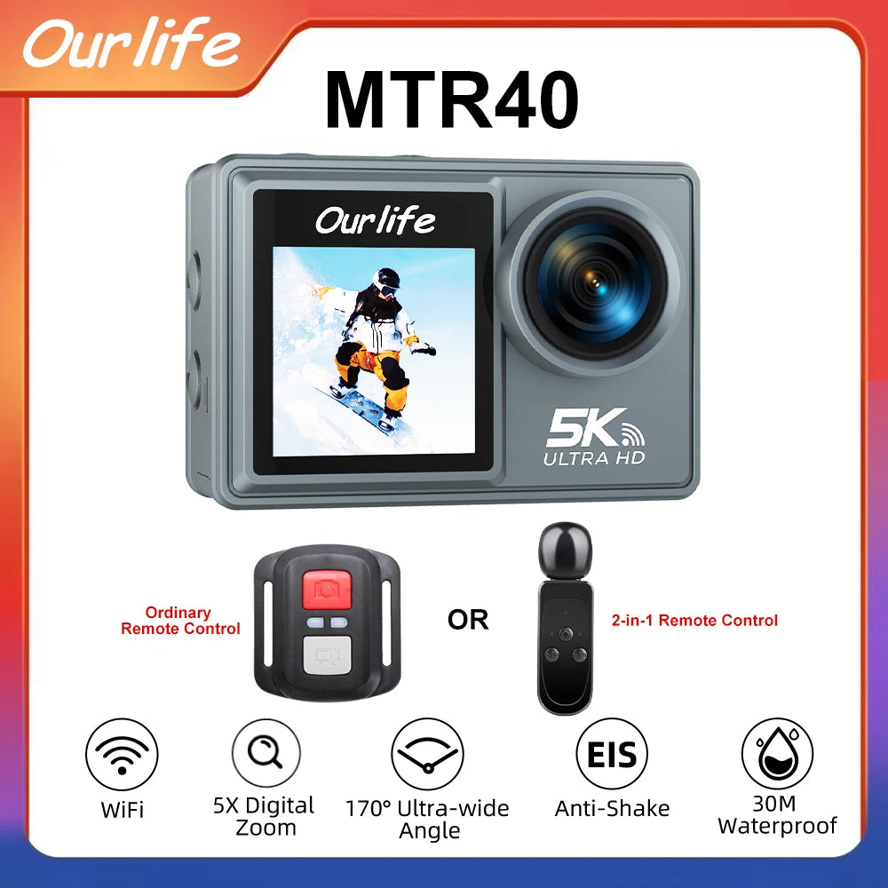 Ourlife MTR40 5K Action Camera – Capture Every Adventure in Stunning Detail