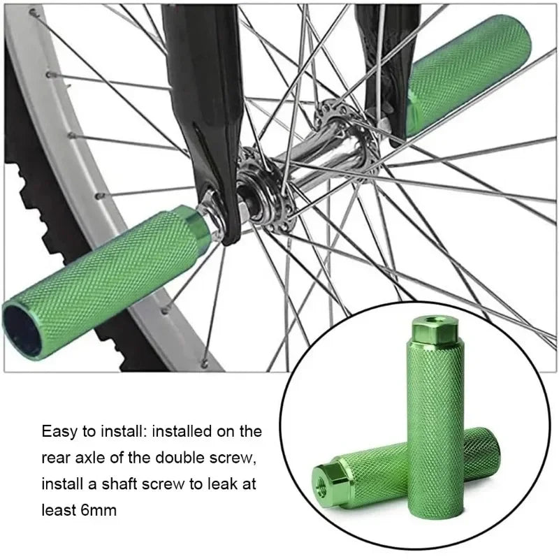 Alloy Bicycle Pedal Foot Peg – Non-Slip MTB Bike Axle Footrest for Front & Rear