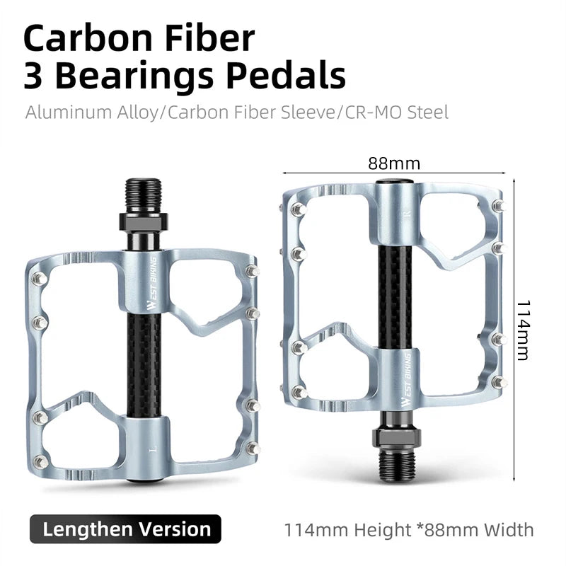 WEST BIKING Titanium Axle Bike Pedals – Ultralight, Anti-Slip, and Durable for Road & MTB Cycling