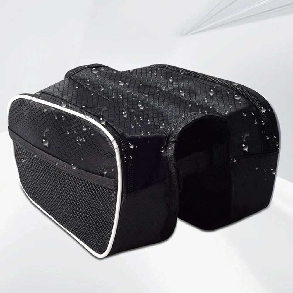 SPORTARC Bicycle Front Tube Frame Bag Waterproof Durable Saddle Pouch for Phones and Accessories