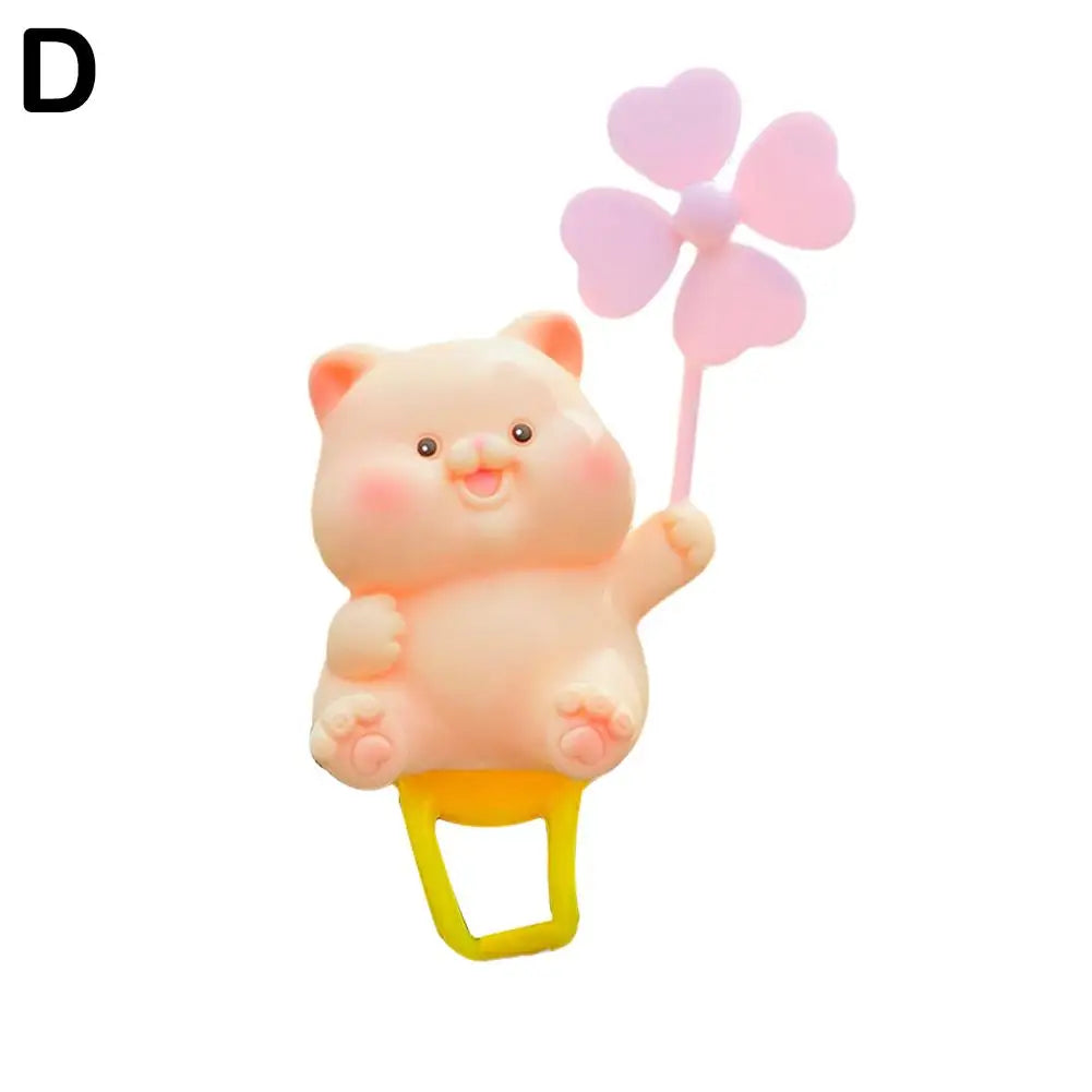 Wind-Broken Rubber Bicycle Ornament Cute Animal Propeller Decoration for Bikes and Electric Scooters