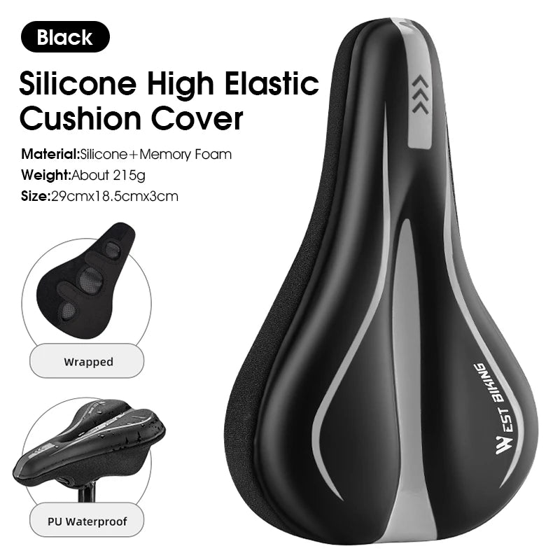 WEST BIKING Breathable Shock-Absorbing Bicycle Saddle Cover – Soft, High-Elastic & Waterproof