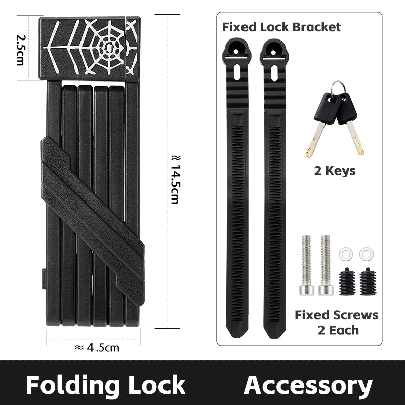 WEST BIKING Heavy-Duty Foldable Bike Lock – Anti-Theft Alloy Steel Design for Maximum Security