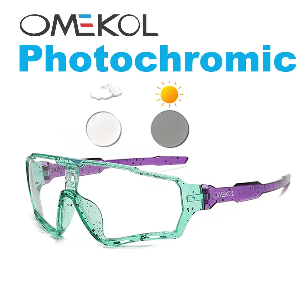 OMEKOL Photochromic Cycling Glasses – Adaptive Sport Eyewear for Men & Women