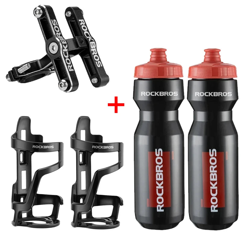 ROCKBROS Aluminum Alloy Bottle Holder Adapter – Single & Double Mount for MTB & Road Bikes