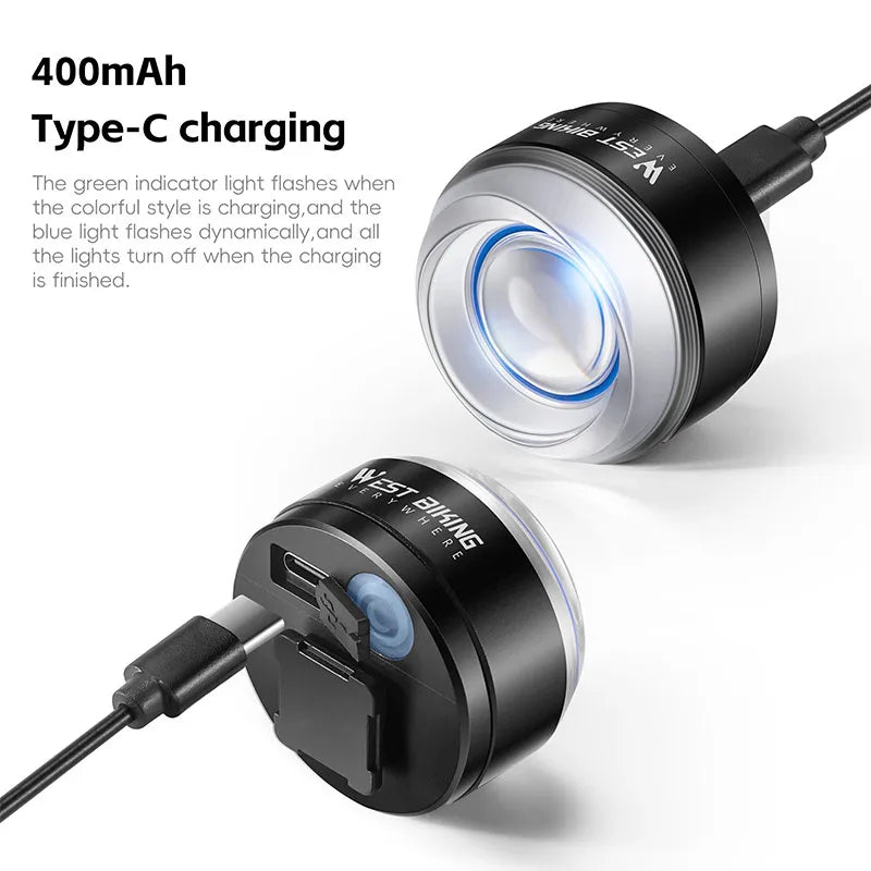 WEST BIKING Smart Sensor Rear Light – Waterproof, Brake-Sensing & High Visibility COB Bike Taillight