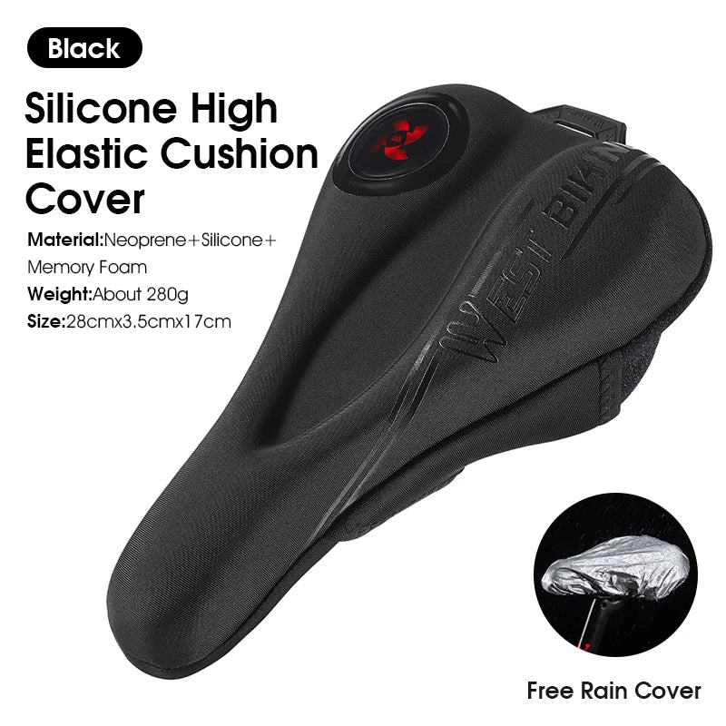 WEST BIKING Breathable Shock-Absorbing Bicycle Saddle Cover – Soft, High-Elastic & Waterproof