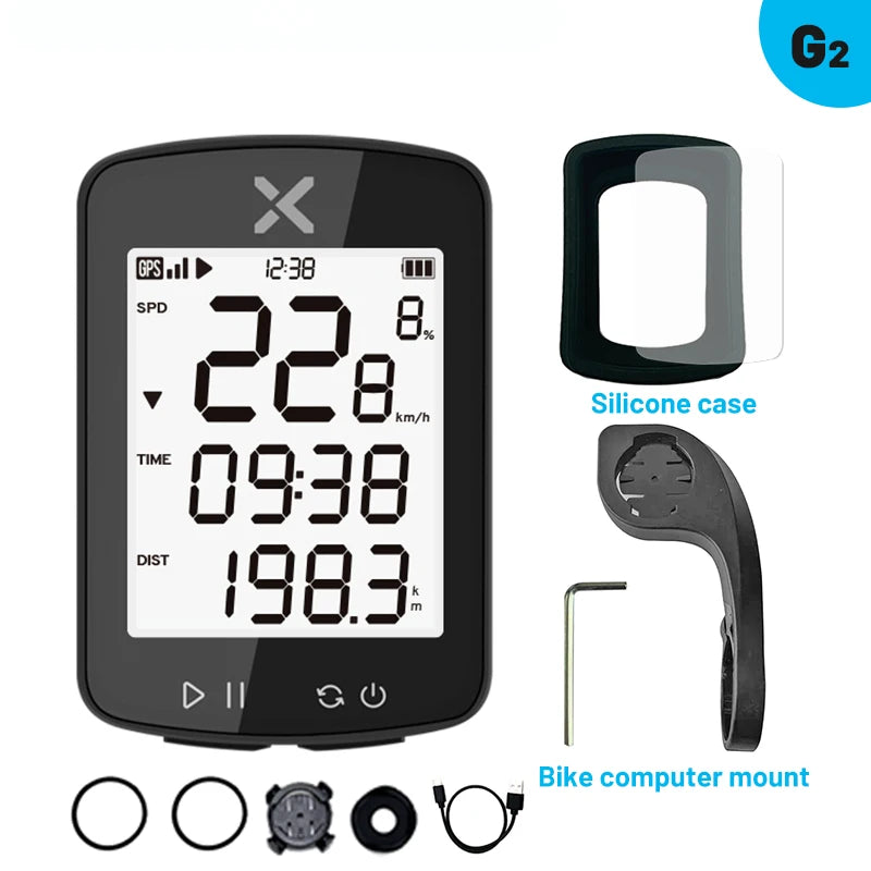 XOSS G2 G2 Plus Cycling Computer Wireless GPS Speedometer with ANT+ Connectivity and IPX7 Waterproof