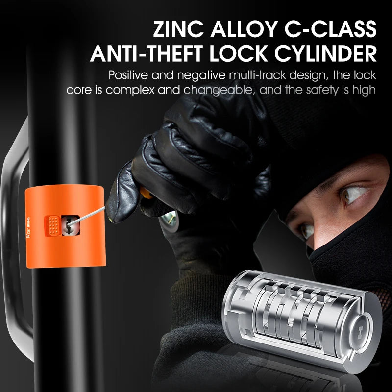 WEST BIKING Bicycle U-Lock – Durable Anti-Theft Security Lock for Bikes, Motorcycles, and Scooters
