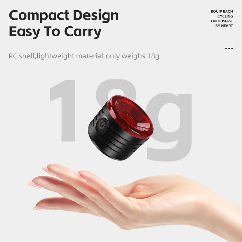 Smart Brake Bicycle Tail Light – Auto Sleep, Vibration Activation & Type-C Rechargeable Design
