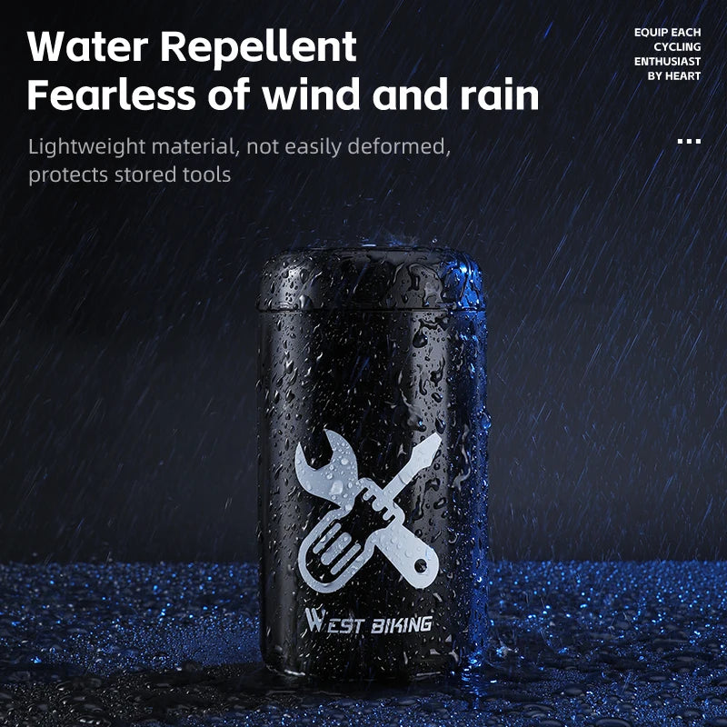 WEST BIKING Waterproof Bicycle Tool Capsule – Compact, Durable & Convenient Storage for Repair Kits