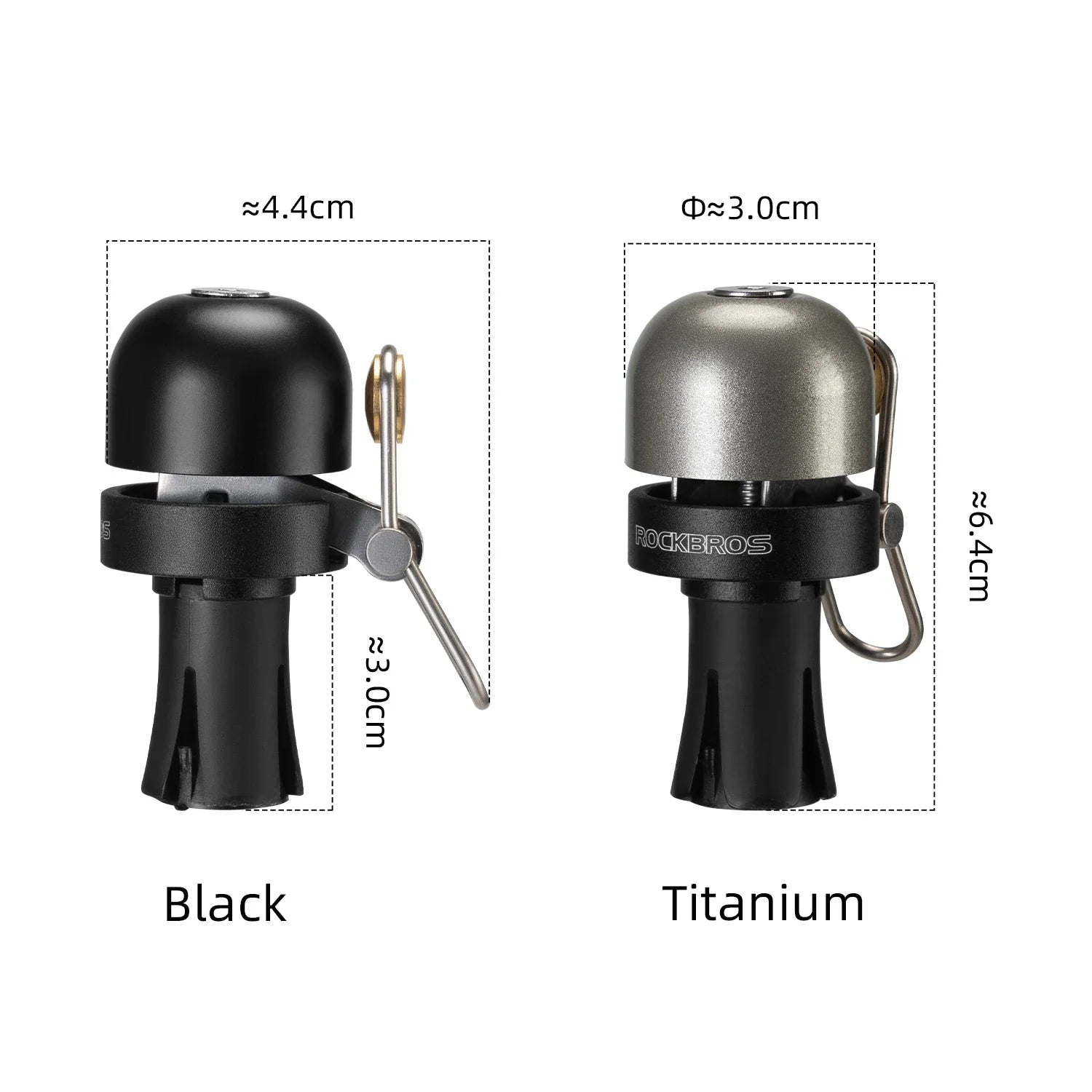 ROCKBROS Aluminum Alloy Handlebar Plug Bell 80dB Loud Compact Ring Alarm for MTB and Road Bikes