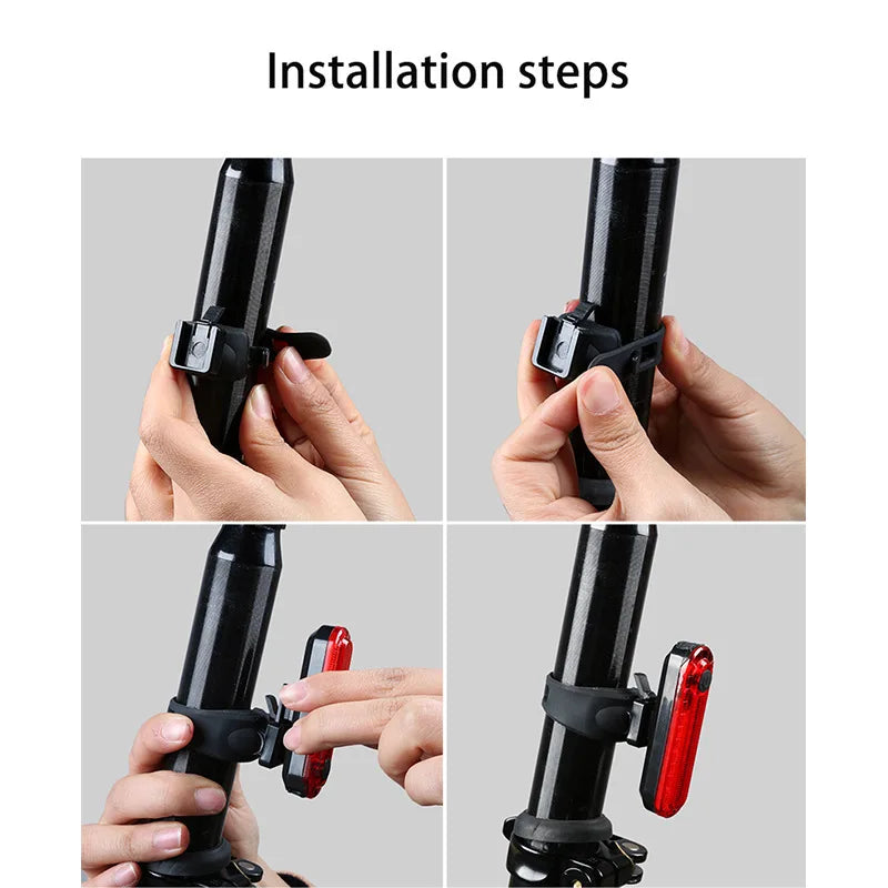 USB Rechargeable LED Bike Rear Light – Bright & Easy-to-Install Taillight for Cycling Safety